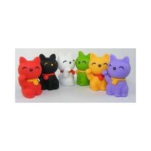  Iwako JAPANESE SET OF 6 A LUCKY CAT ERASERS Toys & Games