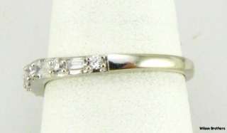 4ctw Genuine Round Baguette Diamond Wedding Ring   14k White Gold 