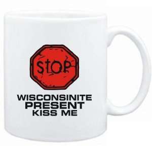  Mug White  STOP  Wisconsinite START KISSING  Usa States 