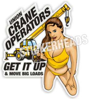 Union CRANE OPERATORS Union hard hat Sticker Decal  