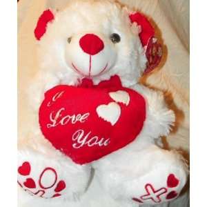  Kissing Valentine Bear with Red Accents Toys & Games