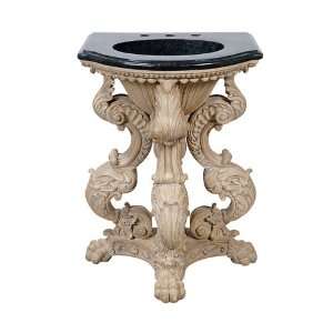 Acanthus Claw Foot Pedestal Single Sink Vanity 27 Wide Granite Top w 