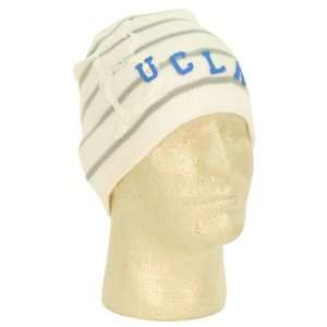   UCLA Bruins Fashion Stripe Winter Knit Hat   White