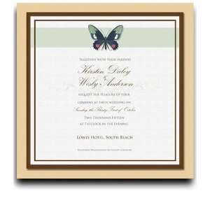   Square Wedding Invitations   Butterfly Moss Horizon
