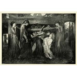  1898 Print Dantes Dream Vita Nuova Pilgrim Love Beatrice Dante 