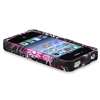 Pink/Black Butterfly Rubber Hard Snap on Case Cover+Protector for 
