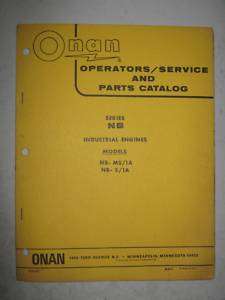 Onan NB Series Engine Service Operator & Parts Manual Catalog Book MS 