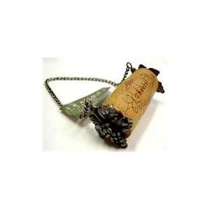  Cheers Wine Cork With Metal Chain & Detail Christmas 