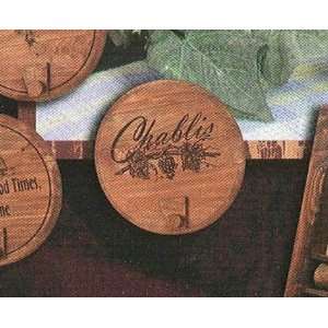 Wine Barrel Wood and Cork Tap Wall Plaque ~ CHABLIS