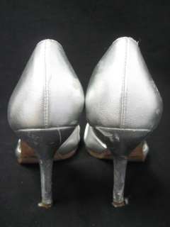 STEVEN Silver DOrsay Peep Toes Pumps Shoes Sz 6.5 B  