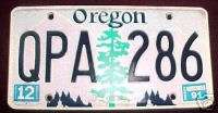 1991 Dec Oregon QPA 286 License Plate Fir x  