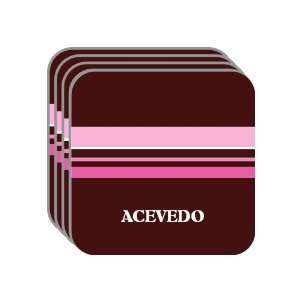 Personal Name Gift   ACEVEDO Set of 4 Mini Mousepad Coasters (pink 