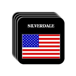 US Flag   Silverdale, Washington (WA) Set of 4 Mini Mousepad Coasters