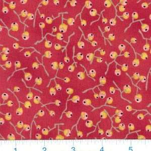 45 Wide Kimono Art Budding Branches Red Fabric By The 