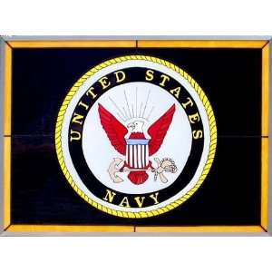 Naval Academy Navy Stained Glass Window Hanging