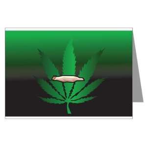  Greeting Card Marijuana Joint and Leaf 