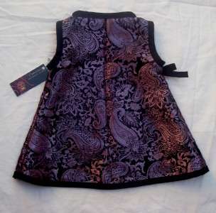 New Purple Paisley Punk Gothic Victorian Asian Kimono baby toddler 