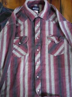 Lot 3 WRANGLER Cotton Flannel Cowboy Shirts L XL  