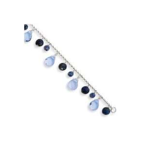   Blue Crystal Sodalite Bracelet   8.5 Inch   Lobster Claw   JewelryWeb