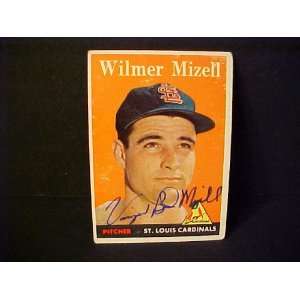 Wilmer Vinegar Bend Mizell St. Louis Cardinals #385 1958 Topps Signed 