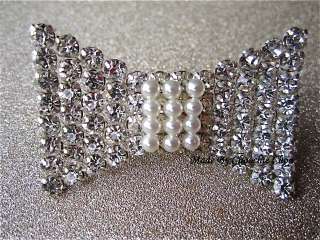 Crystal Bow Diamond Diamante Pearl Ring Choochie Choo  