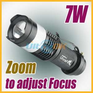   Out Focus CREE Q5 LED 300Lumen 3Mode 7 W Flashlight Torch Light  