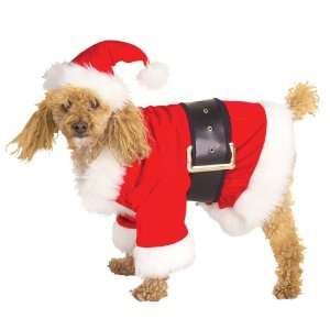  Velour Dog Santa Suit Size Large 