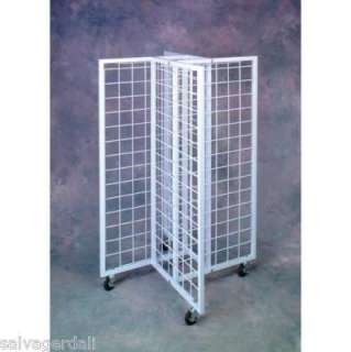 NEW WHITE 4 WAY GRIDWALL DISPLAY NO SHELVES or HOOKS  