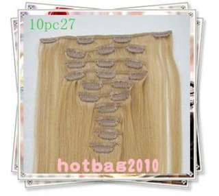 REMY 2010pcs 100g HUMAN HAIR CLIP IN EXTENSION 8 Colors Availble 