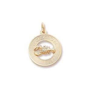 Boston Lobster Charm in Yellow Gold