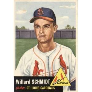  Willard Schmidt 1953 Topps Card #168   St. Louis Cardinals 