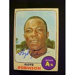 Floyd Robinson Oakland Athletics #404 1968 Topps Autographed Baseball 