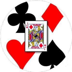  Playing Cards Jack of Diamonds 2.25 inch Large Round Lapel 
