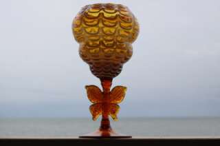 Large Hand Blown Swirl Italian Glass Butterfly Vase Piece Mantle Vase 