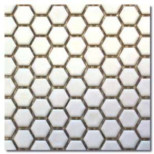  White Glossy Hexagon Mosaic 3/4