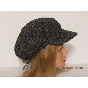   and Black with silver accent News Boy / Cabbie Hat 