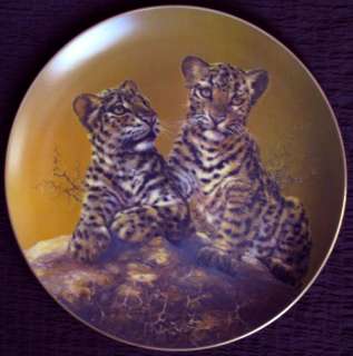SHEENAS CUBS ByDOUGLAS VAN HOWD Plate Leopard Cubs Cat MIB  