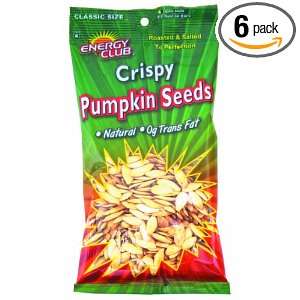 Energy Club Crispy Pumpkin Seeds, 3.50 Ounce Bags (Pack of 6)  