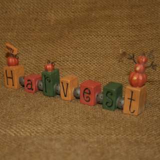 Happy Harvest Word Pumpkin Figurine Blossom Bucket  