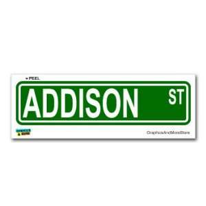  Addison Street Road Sign   8.25 X 2.0 Size   Name Window 