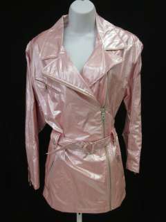 ANDREW MARC Metallic Pink Belted Blazer Jacket Sz M  