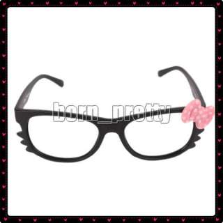 HelloKitty Eyeglasses Frame Pink Bowknot Black Frame No Lense Glasses 