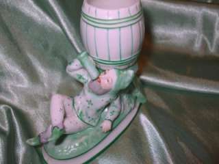 Vintage Japan Porcelain Elf Green Purple Match Striker  