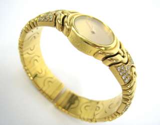 Bvlgari Parentesi BJ 01 Diamond 18K Yellow Gold Ladys Bangle Watch 