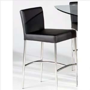  Chintaly CILLA CS Cilla Leather Counter Stool in Black 