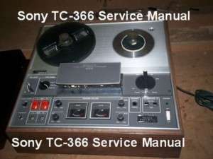 Sony TC 366 REELTO REEL SERVICE MANUAL   
