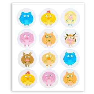 Edible Farm Animals Cupcake or Cookie Frosting Circles  