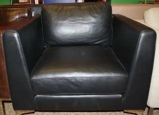   Black Leather Chair Modern Contemporary DWR Design Within Reach  