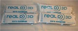 NEW 4 Childrens Real D 3D Polarized Movie Cinema Glasses RealD Kids 