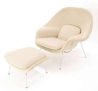 Saarinen Vintage Knoll Womb Chair and Ottoman Beige Good Condition 